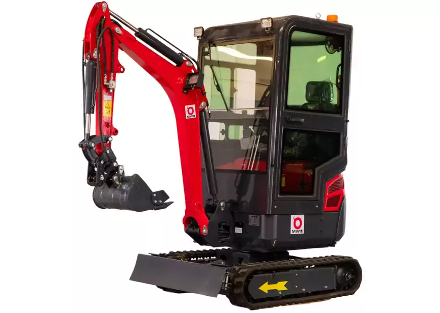 Mini-pelle 1,8 tonnes avec cabine moteur Kubota 10,2 kW 3 cylindres avec bras pivotant et train de chenilles extensible MW Tools - Image 10