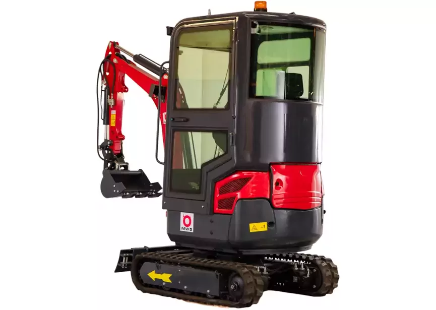 Mini-pelle 1,8 tonnes avec cabine moteur Kubota 10,2 kW 3 cylindres avec bras pivotant et train de chenilles extensible MW Tools - Image 12