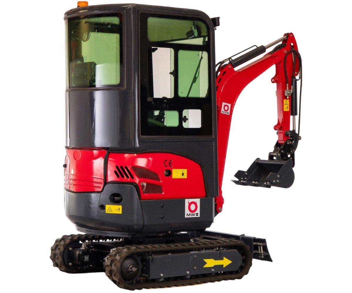 Mini-pelle 1,8 tonnes avec cabine moteur Kubota 10,2 kW 3 cylindres avec bras pivotant et train de chenilles extensible MW Tools - Image 13