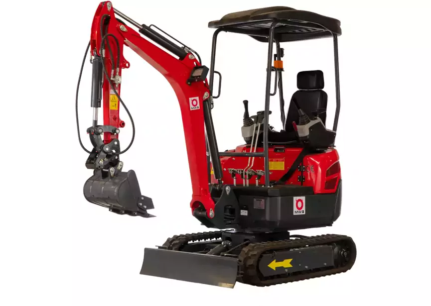 Mini-pelle 1,8 tonnes moteur Kubota 10,2 kW 3 cylindres avec bras pivotant et train de chenilles extensible MW Tools - Image 5