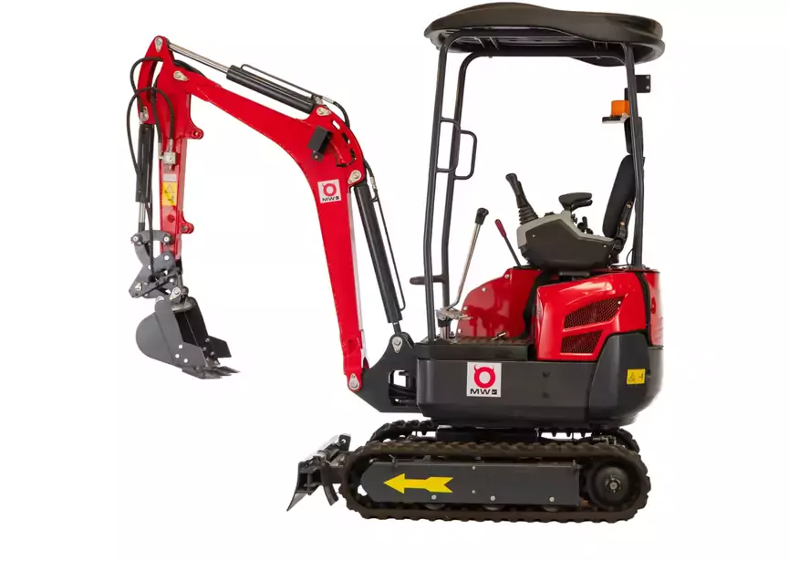Mini-pelle 1,8 tonnes moteur Kubota 10,2 kW 3 cylindres avec bras pivotant et train de chenilles extensible MW Tools