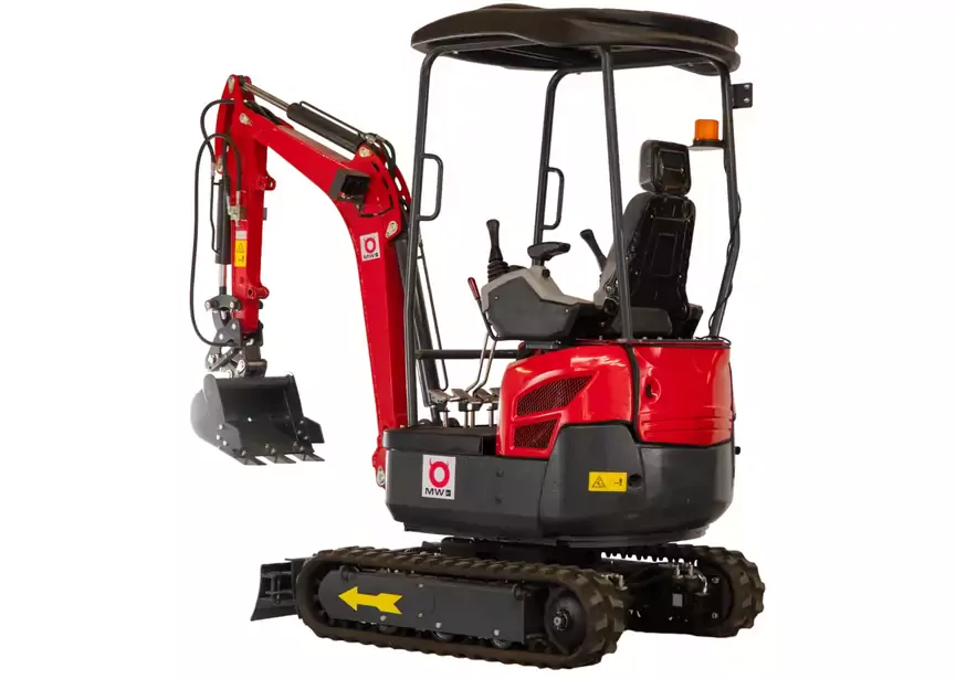 Mini-pelle 1,8 tonnes moteur Kubota 10,2 kW 3 cylindres avec bras pivotant et train de chenilles extensible MW Tools - Image 6
