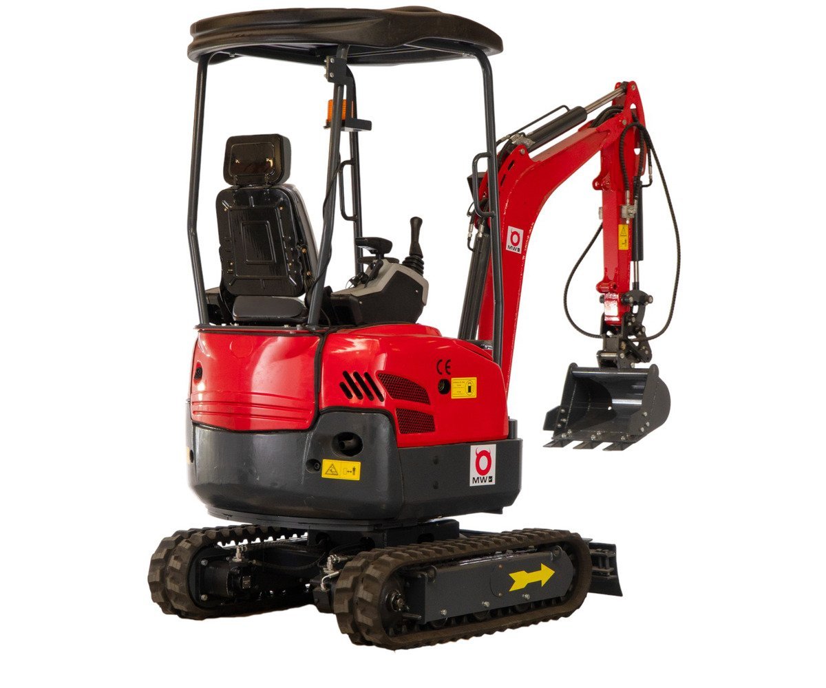 Mini-pelle 1,8 tonnes moteur Kubota 10,2 kW 3 cylindres avec bras pivotant et train de chenilles extensible MW Tools - Image 7