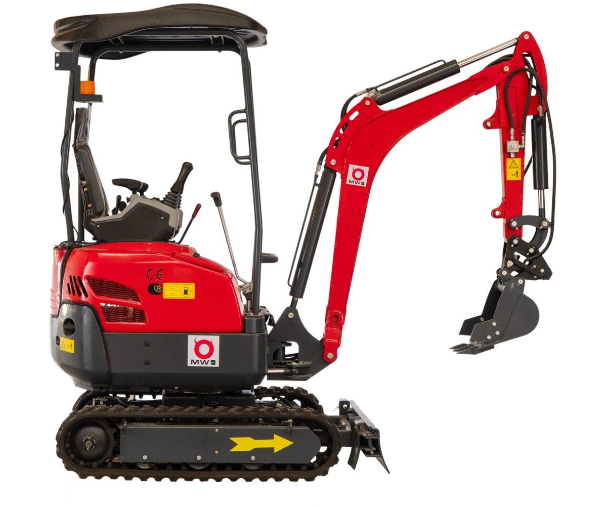 Mini-pelle 1,8 tonnes moteur Kubota 10,2 kW 3 cylindres avec bras pivotant et train de chenilles extensible MW Tools - Image 8