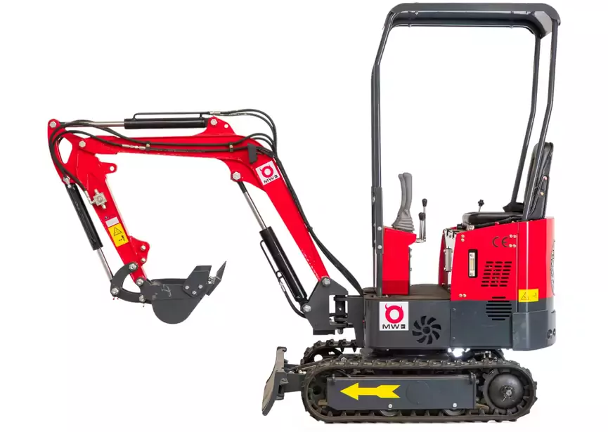 Mini-pelle 1 tonne moteur Koop 7 kW 1 cylindre avec bras pivotant et train de chenilles extensible MW Tools - Image 6