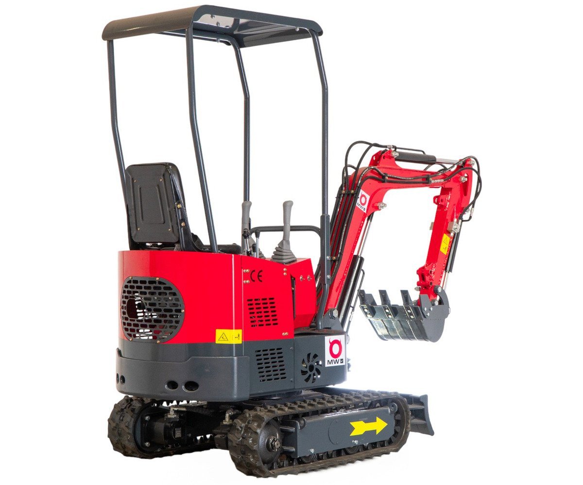 Mini-pelle 1 tonne moteur Koop 7 kW 1 cylindre avec bras pivotant et train de chenilles extensible MW Tools - Image 7
