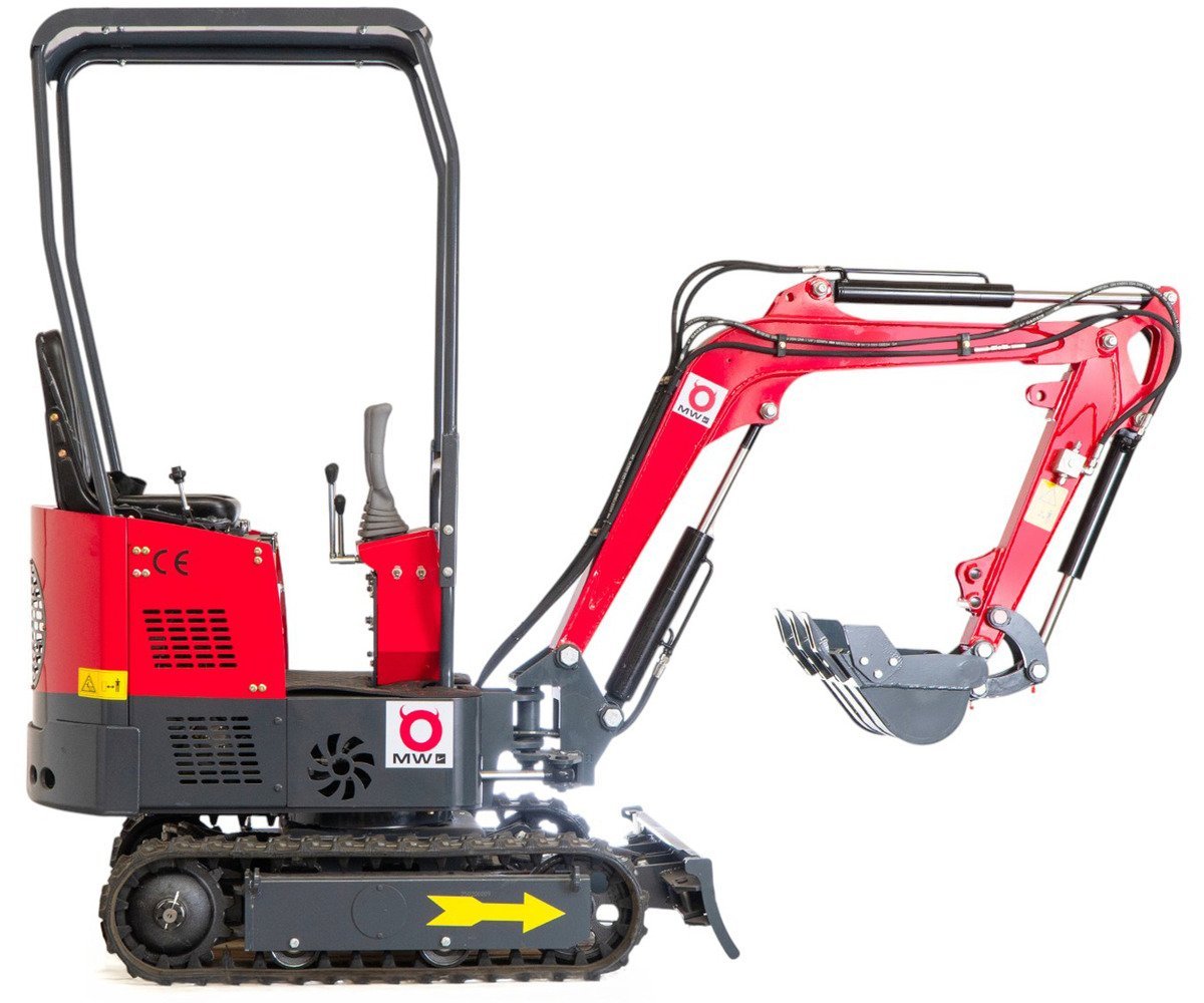 Mini-pelle 1 tonne moteur Koop 7 kW 1 cylindre avec bras pivotant et train de chenilles extensible MW Tools - Image 8