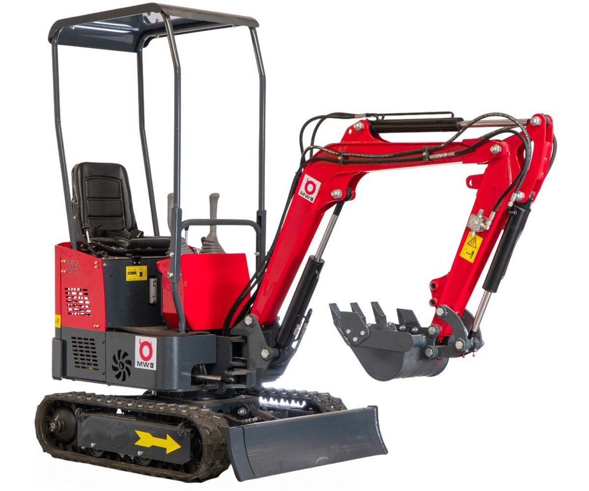 Mini-pelle 1 tonne moteur Koop 7 kW 1 cylindre avec bras pivotant et train de chenilles extensible MW Tools - Image 9