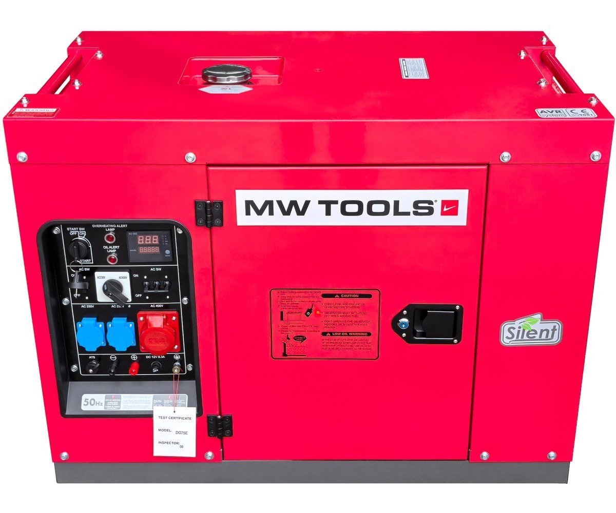 Groupe électrogène insonorisé diesel 6 kW 230V + 7,5kW 400V MW Tools