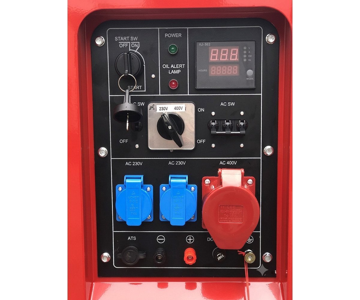 Groupe électrogène insonorisé diesel 6 kW 230V + 7,5kW 400V MW Tools - Image 6