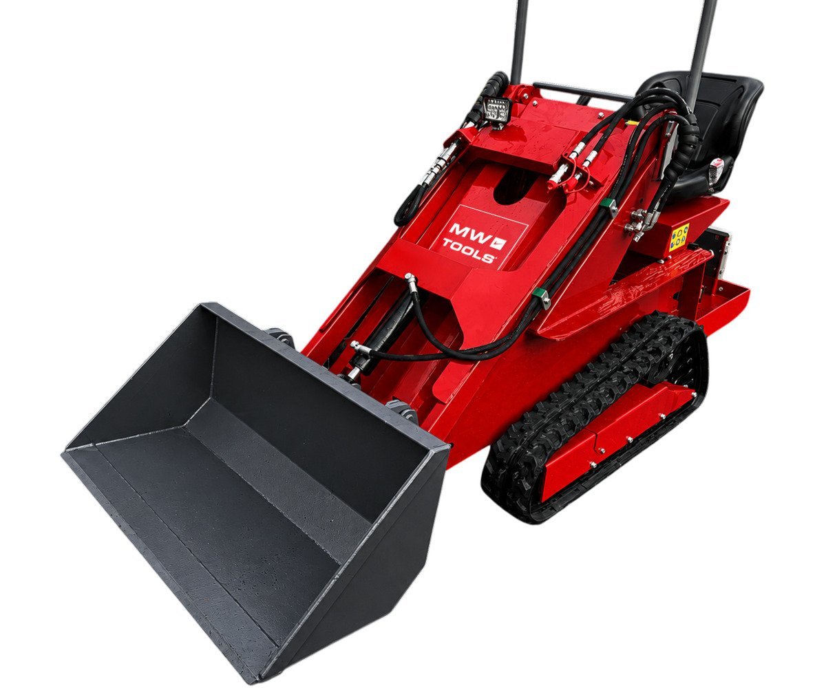 Mini chargeuse compacte sur chenilles 879 kg - Moteur essence 15 CV - Transmission hydrostatique - Capacité de levage 300 kg - Avec siège MW Tools - Image 3