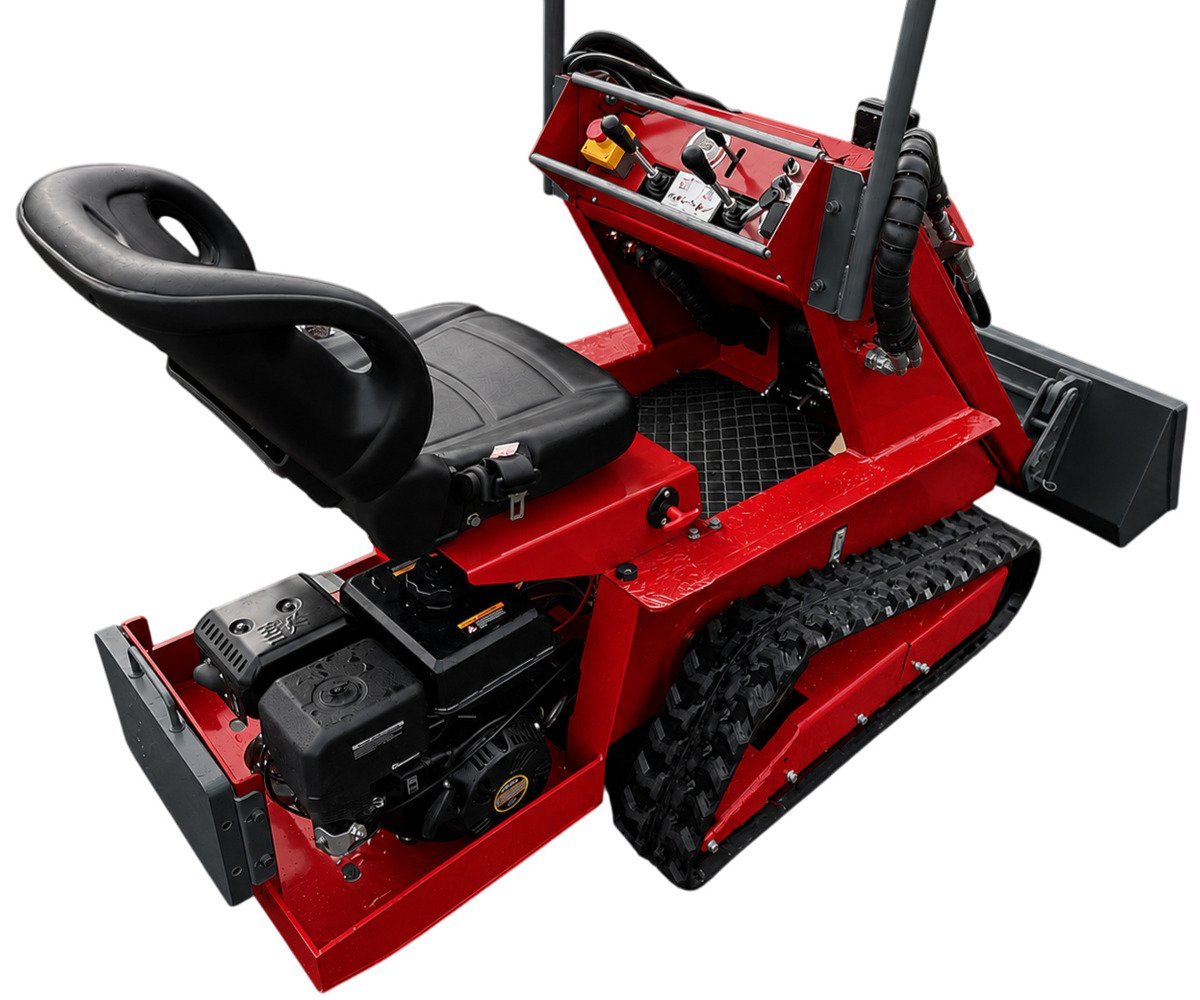 Mini chargeuse compacte sur chenilles 879 kg - Moteur essence 15 CV - Transmission hydrostatique - Capacité de levage 300 kg - Avec siège MW Tools - Image 4