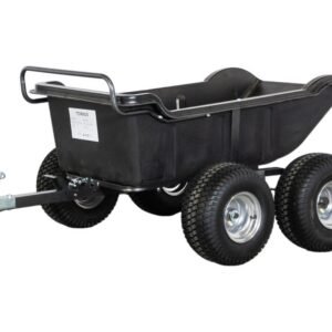 Remorque double essieu 550kg benne en plastique PE basculante 1600x826x475 mm Torros