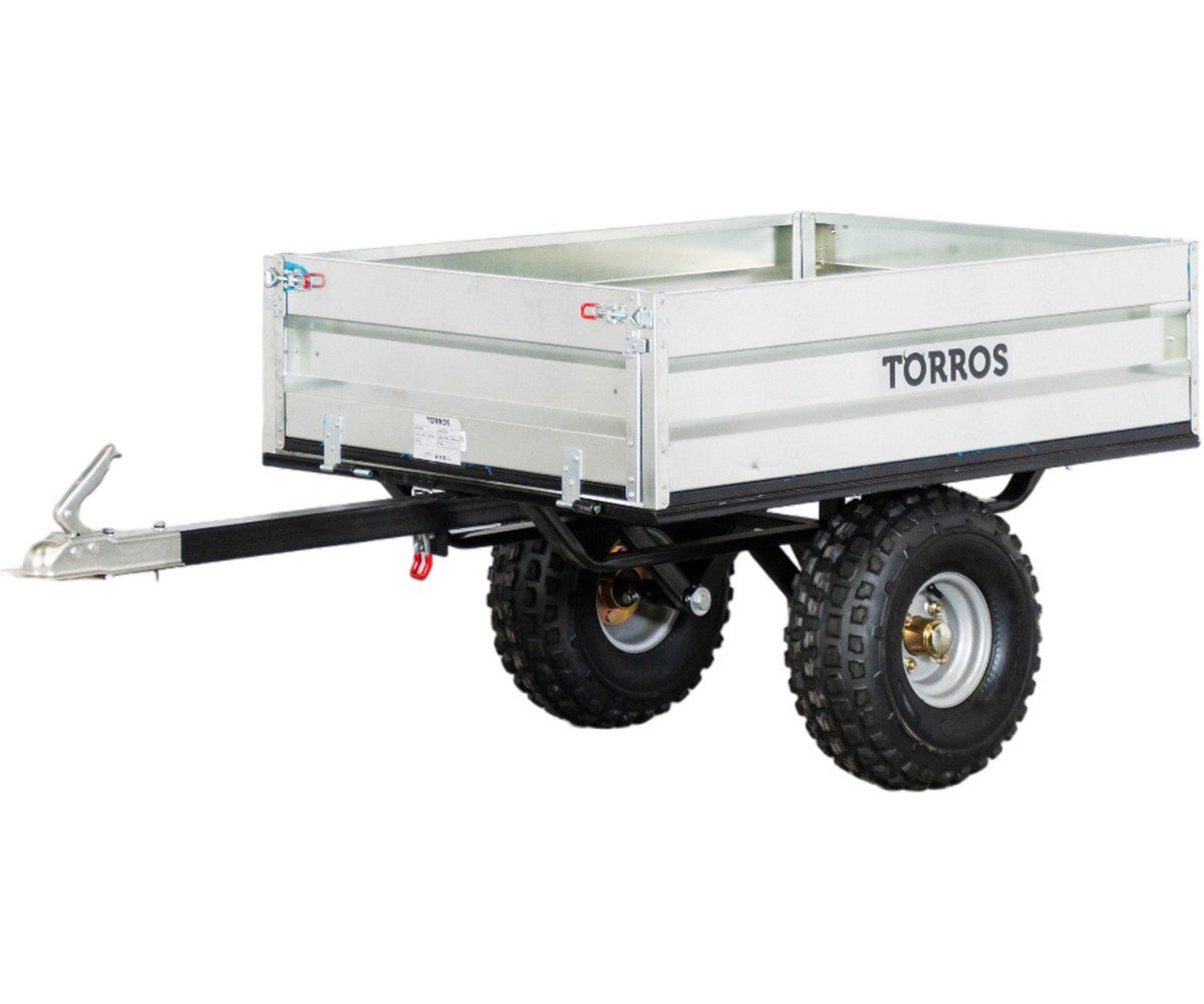 Remorque simple essieu 350kg benne galvanisée basculante 1200x850x300 mm Torros
