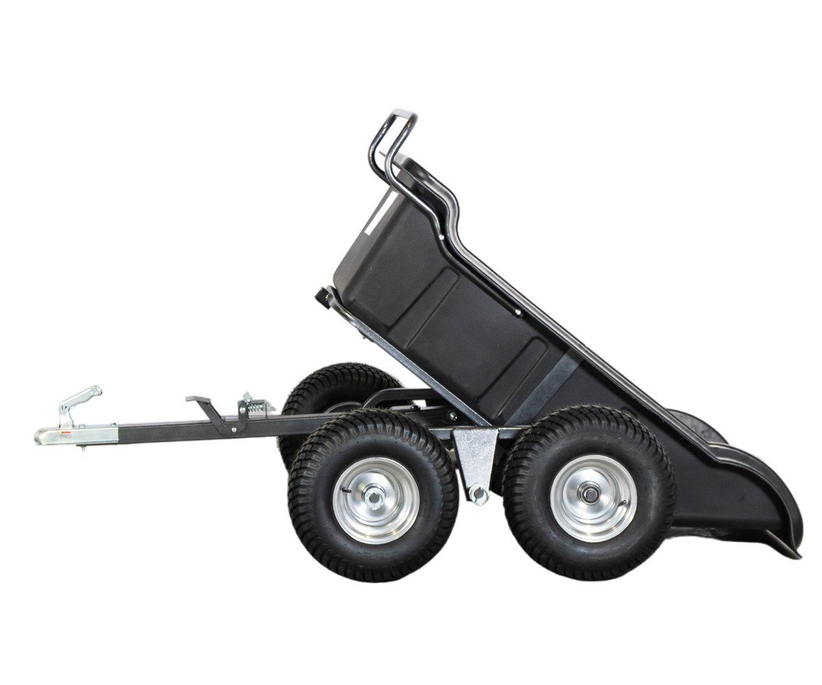 Remorque double essieu 550kg benne en plastique PE basculante 1600x826x475 mm Torros - Image 2