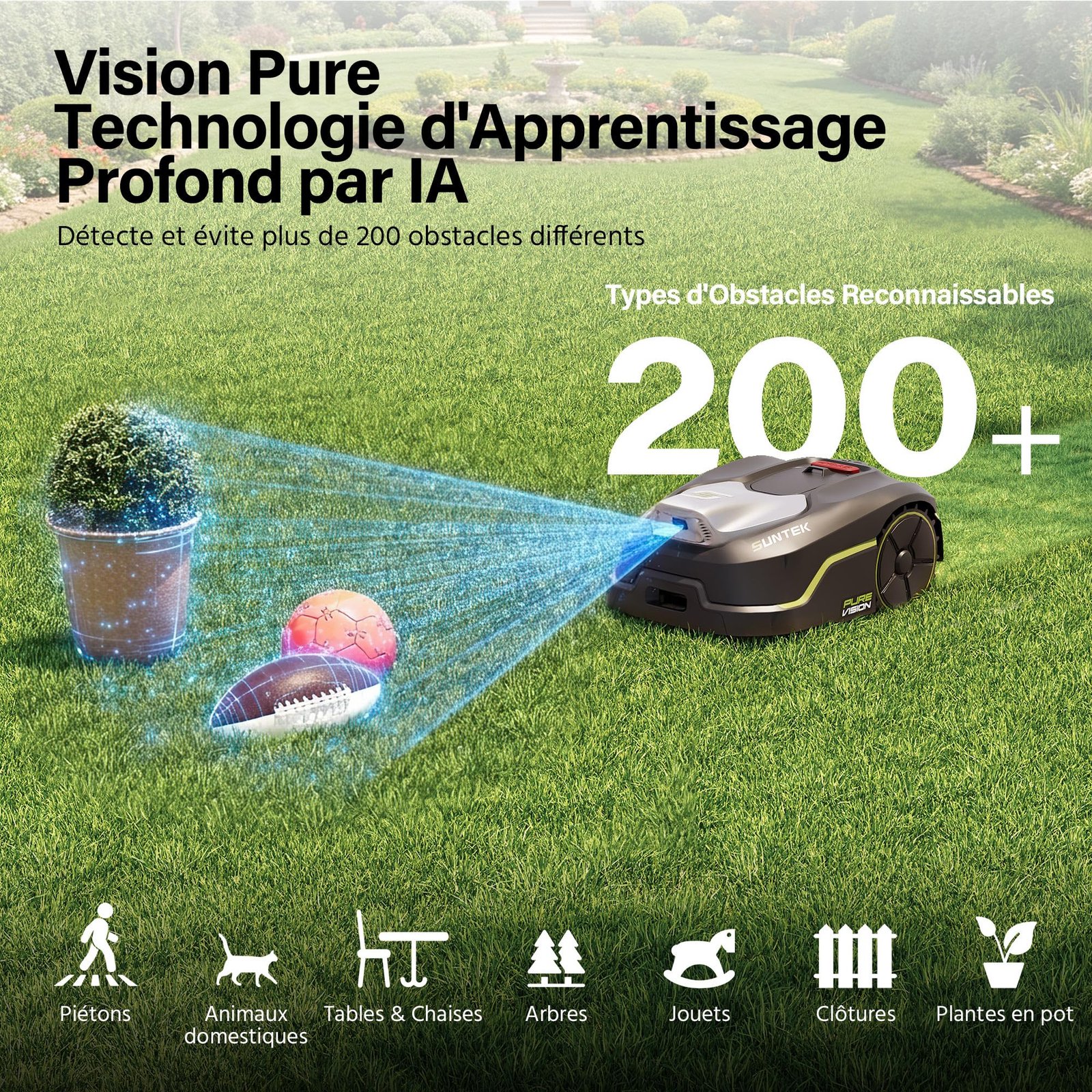 SUNTEK Robot Tondeuse sans Fil Périphérique - Robot Tonde… : test, prix et avis 2026 - Image 3
