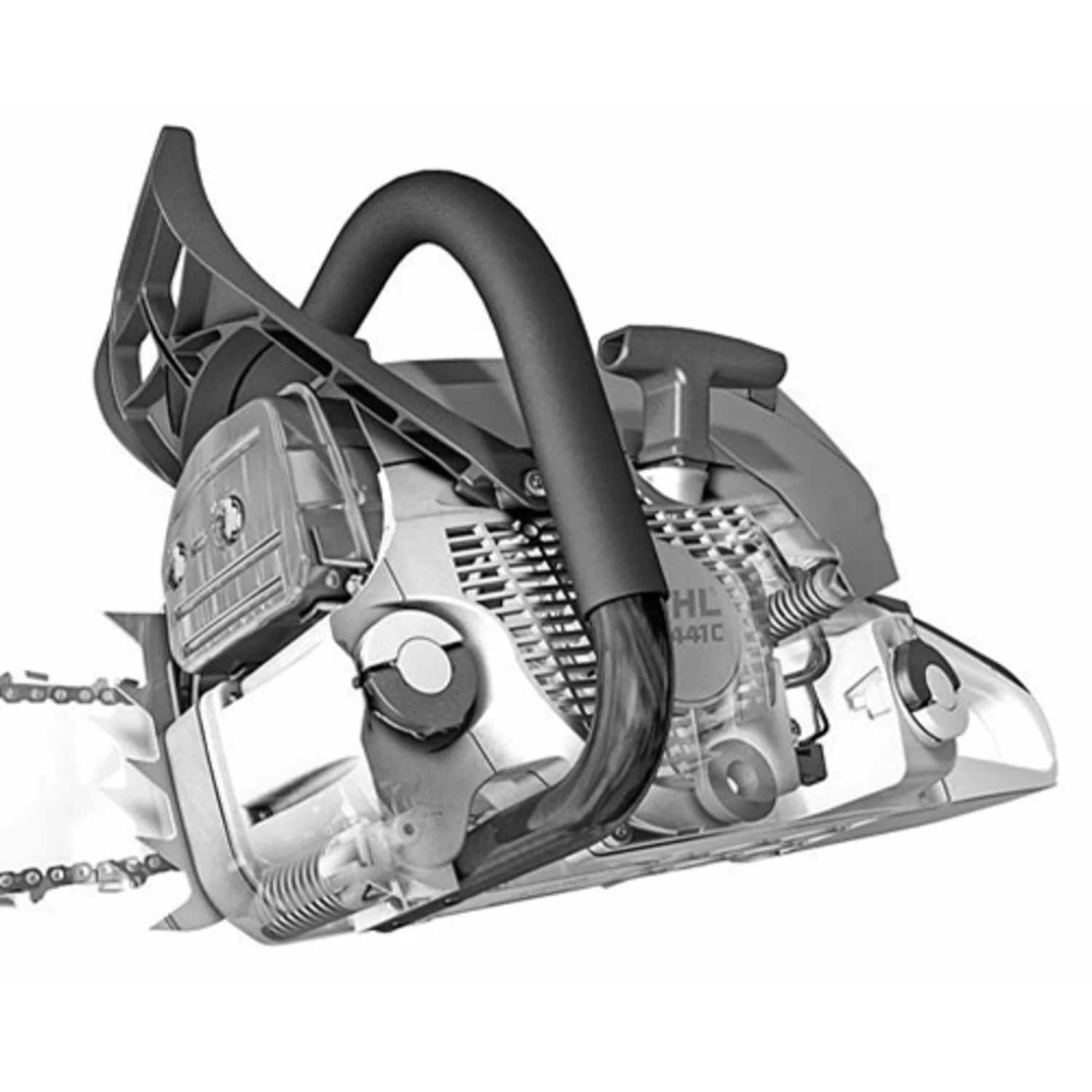 Tronçonneuse thermique 55,5cm3 MS 291 + guide Rollo E 45cm 3/8'' RM - STIHL - 1141-200-0198 - Image 4