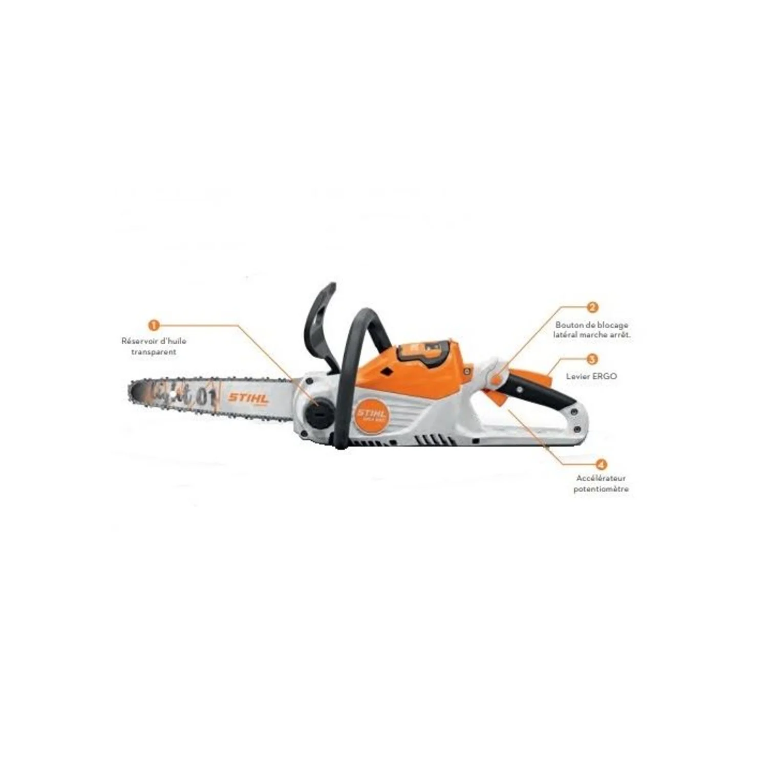 Tronçonneuse 36V MSA 60.0 C-B 30cm + batterie AK20 + chargeur AL 101 - STIHL - MA04-011-5806 - Image 2