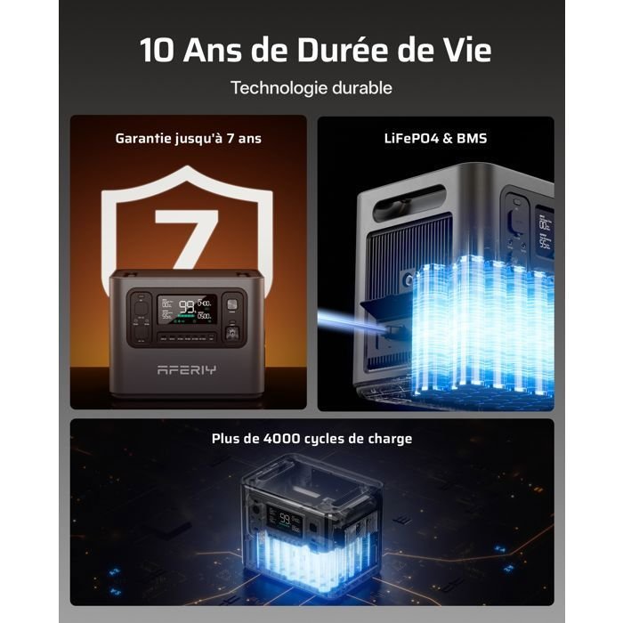 Station électrique portable - AFERIY - P280 - 4096Wh - 2800W - Batterie LiFePO4 extensible - Image 6