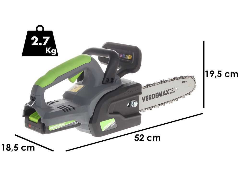 Verdemax SE20 - Tronçonneuse à batterie 20 V 2 Ah - Guide de 25 cm - Image 14